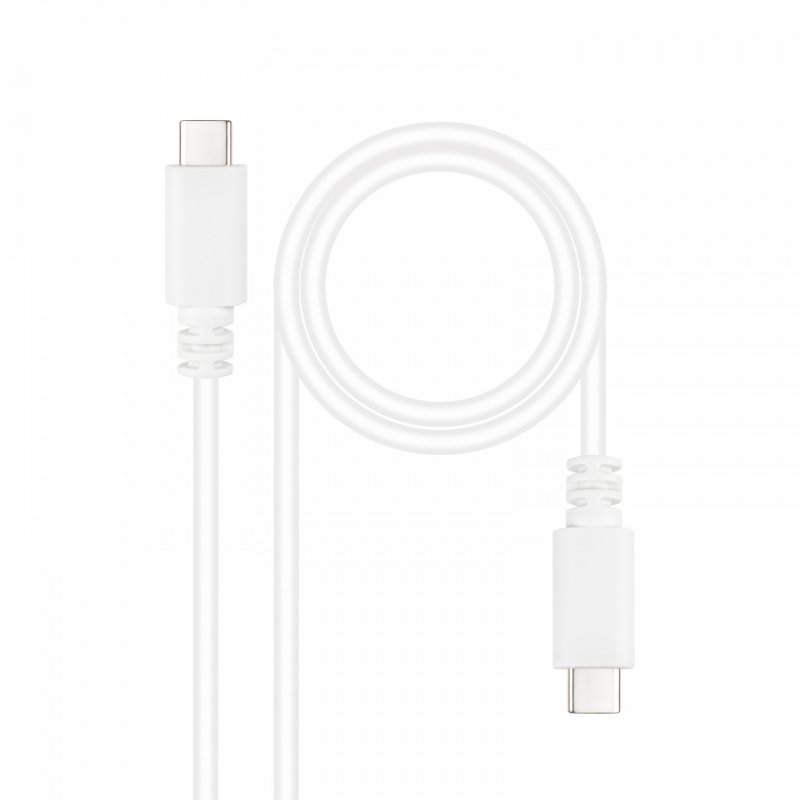 Câble Nanocable USB-C 2.0 M/M 1m (Blanc)