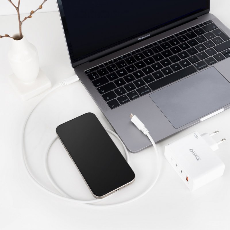 Câble Nanocable USB-C 2.0 M/M 1m (Blanc)