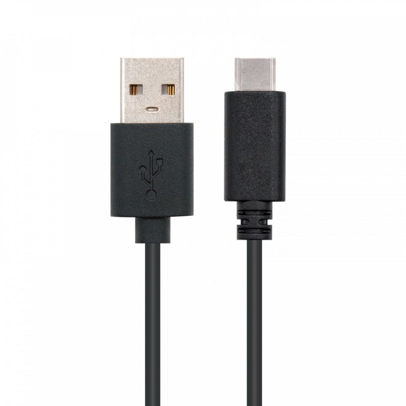 Câble Nanocable USB-A/C 2.0 M/M 2m (Noir)