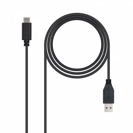 Câble Nanocable USB-A/C 3.1 M/M 1m (Noir)