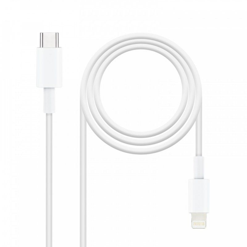 Câble Nanocable USB-C - Lightning M/M 2m (Blanc)
