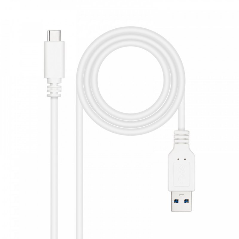 Câble Nanocable USB-A/C 3.1 M/M 2m (Blanc)