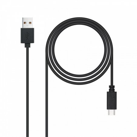 Câble Nanocable USB-A/C 2.0 M/M 3m (Noir)