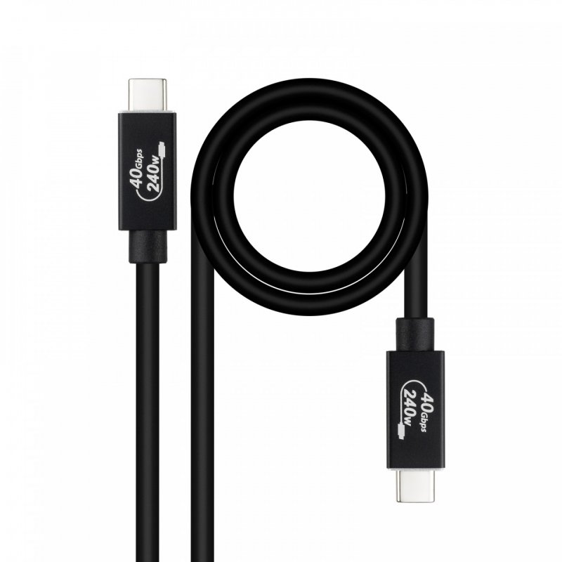Câble Nanocable USB-C 4 M/M 1m 240W (Noir)