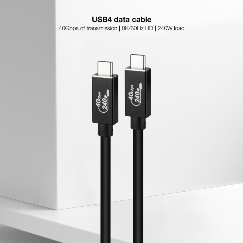 Câble Nanocable USB-C 4 M/M 1m 240W (Noir)