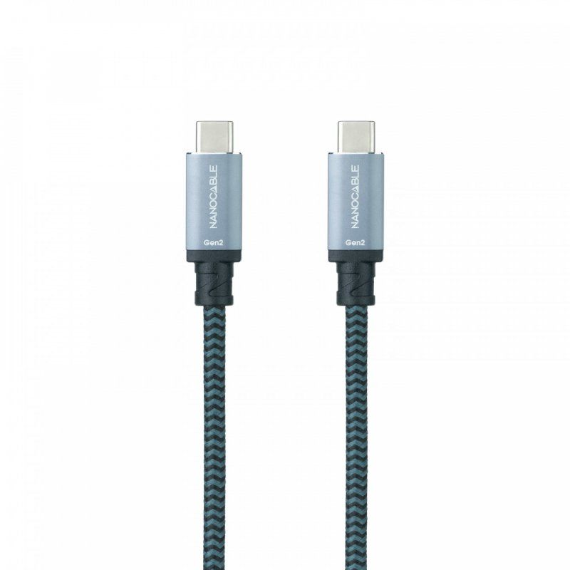Nanocable 10.01.4102-COMB USB cable USB 3.2 Gen 2 (3.1 Gen 2) 2 m USB C Black, Grey