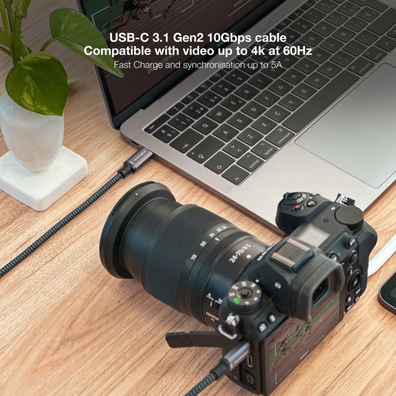 Câble Nanocable USB-C 3.2 M/M 3m 100W (Gris)