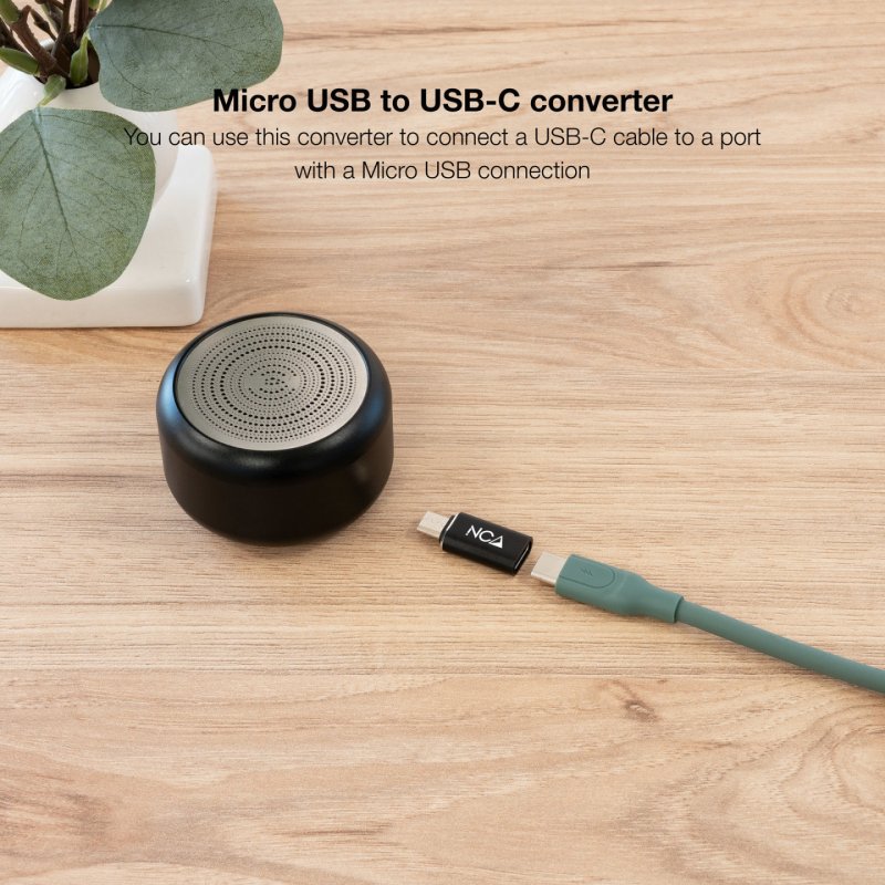 Adaptateur Nanocable Micro USB vers USB-C (Noir)