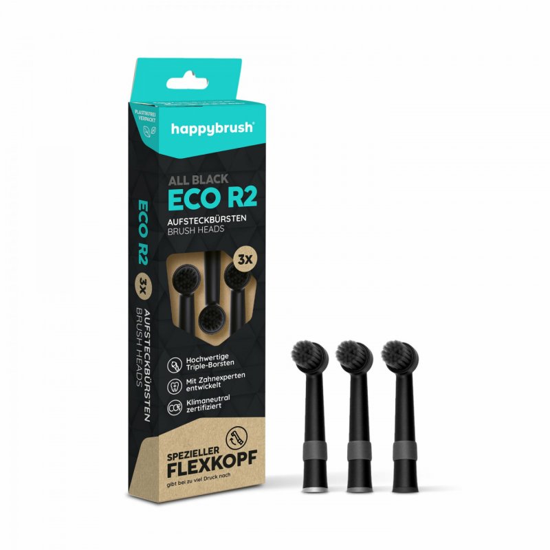 ECO R2 Aufsteckbürsten Allblack 3er-Pack (schwarz)