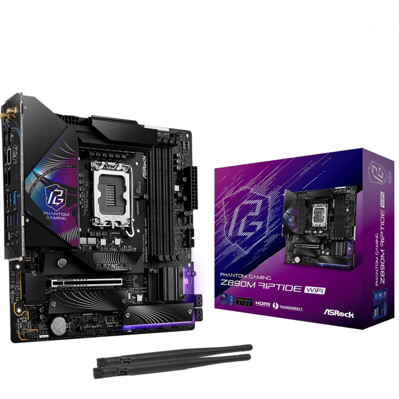 ASRock Z890M RIPTIDE WiFi Mainboard, Sockel LGA 1851, Intel Z890, Micro-ATX, DDR5