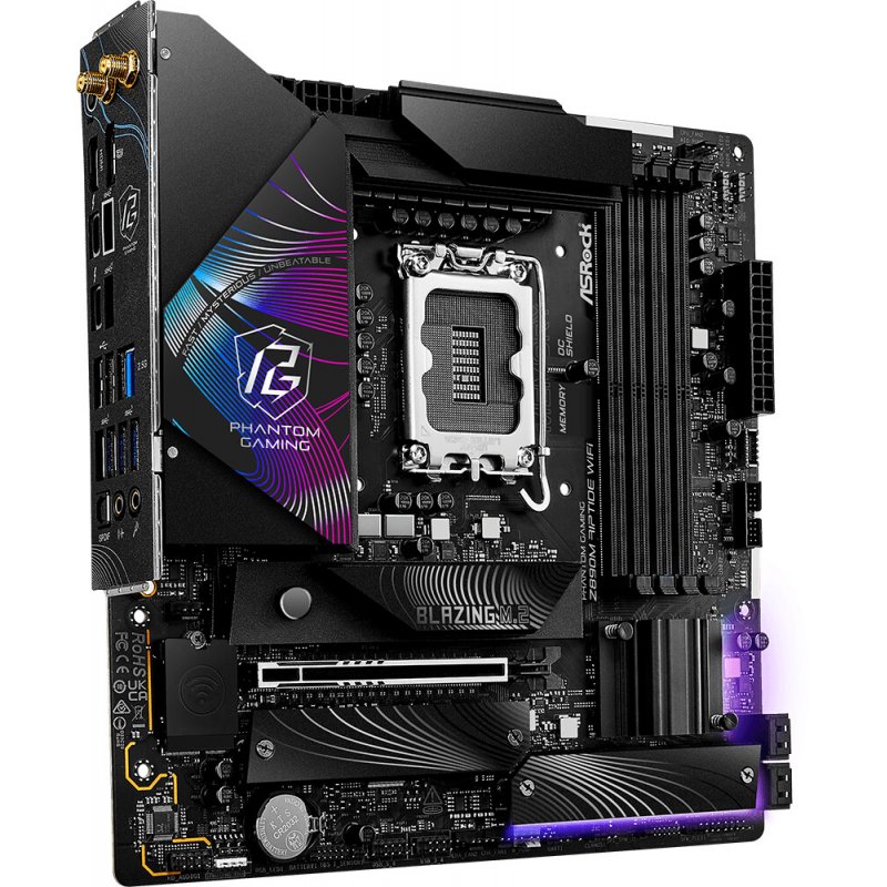 ASRock Z890M RIPTIDE WiFi Mainboard, Sockel LGA 1851, Intel Z890, Micro-ATX, DDR5
