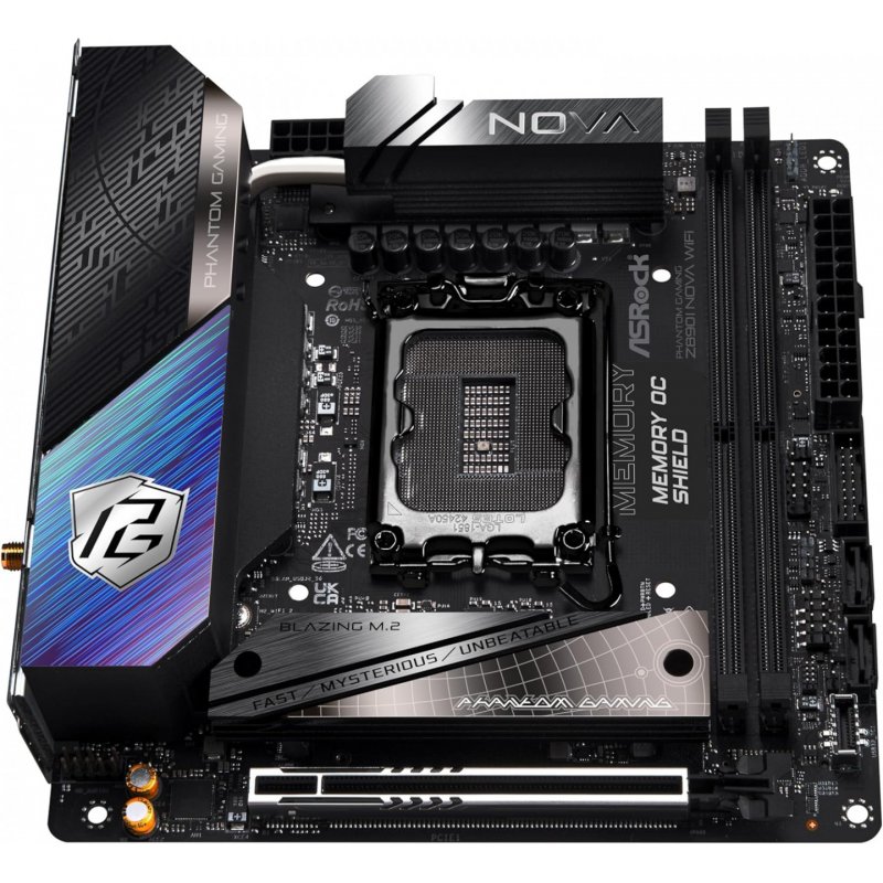 Asrock Z890I NOVA WIFI, Intel Z890, 1851, Mini ITX, 2 DDR5, HDMI, 2 TB4, Wi-Fi 7, 5G LAN, RGB, 3x M.2
