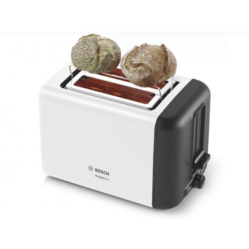 Bosch TAT3P421 toaster 2 slice(s) 970 W Black, White
