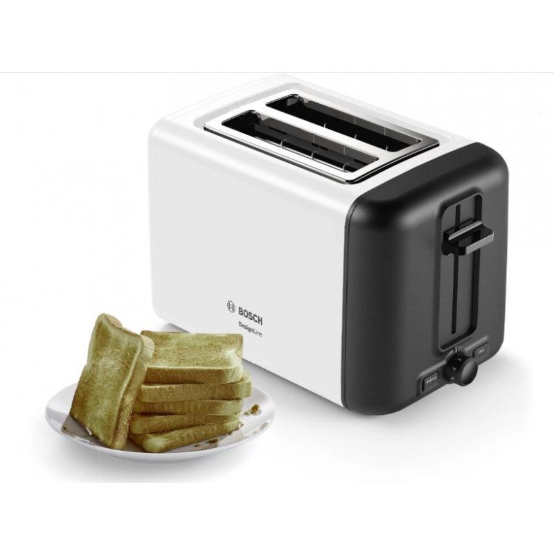 Bosch TAT3P421 toaster 2 slice(s) 970 W Black, White