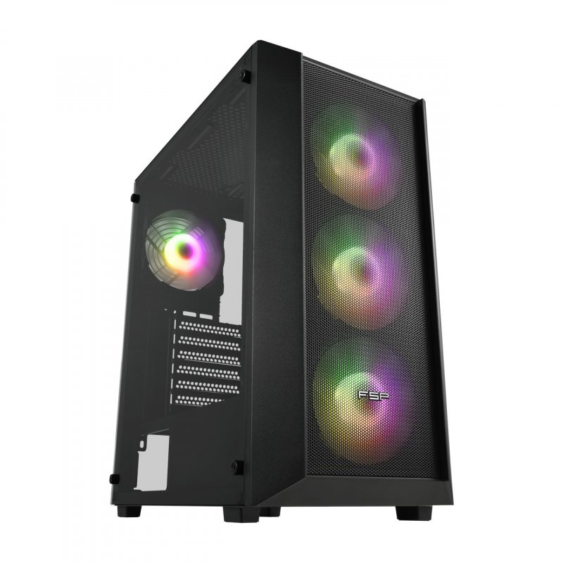 Boitier Moyen Tour ATX FSP CMT218 RGB avec panneau vitré (Noir)