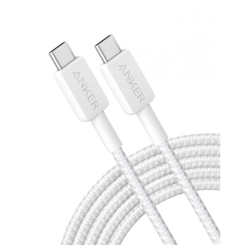 CABLE ANKER 322 USB-C TO USB-C CABLE NYLON 3M 60W WHITE