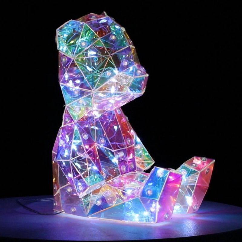 Ourson Lumineux Led 18 cm - Ourson Hologram Décoratif - Veilleuse Ourson Led - Idée Cadeau - BSDC055-18CM
