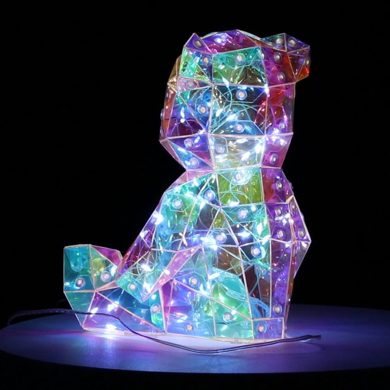 Ourson Lumineux Led 18 cm - Ourson Hologram Décoratif - Veilleuse Ourson Led - Idée Cadeau - BSDC055-18CM