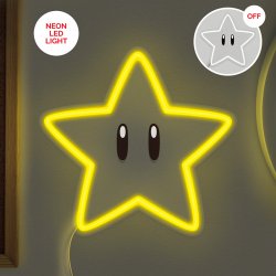 SUPER MARIO - Star - Lampe Murale Neon LED