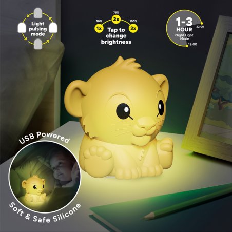 ROI LION - Simba - Lampe en Silicone Rechargeable 15cm