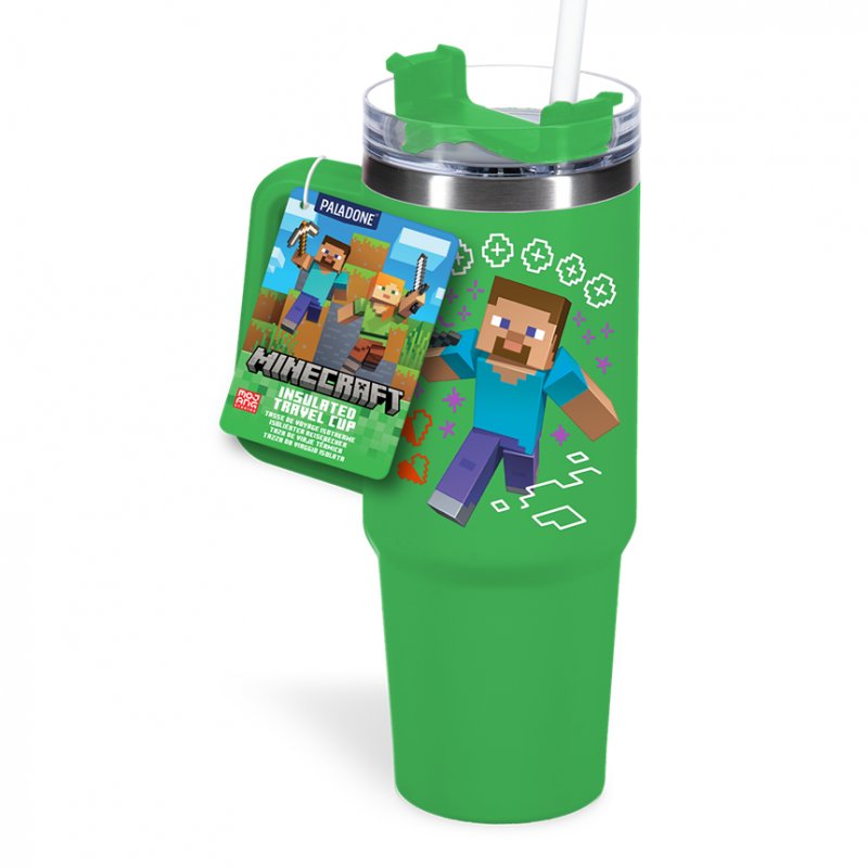 MINECRAFT - Steeve - Mug de Voyage XL 900ml avec paille
