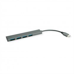ROLINE 14.02.5052 hub & concentrateur USB 3.2 Gen 1 (3.1 Gen 1) Type-C 5000 Mbit/s Gris