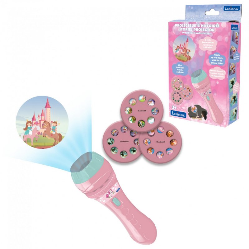Lexibook - Unicorn Stories Projector and Torch Light - (LTC050UNI)