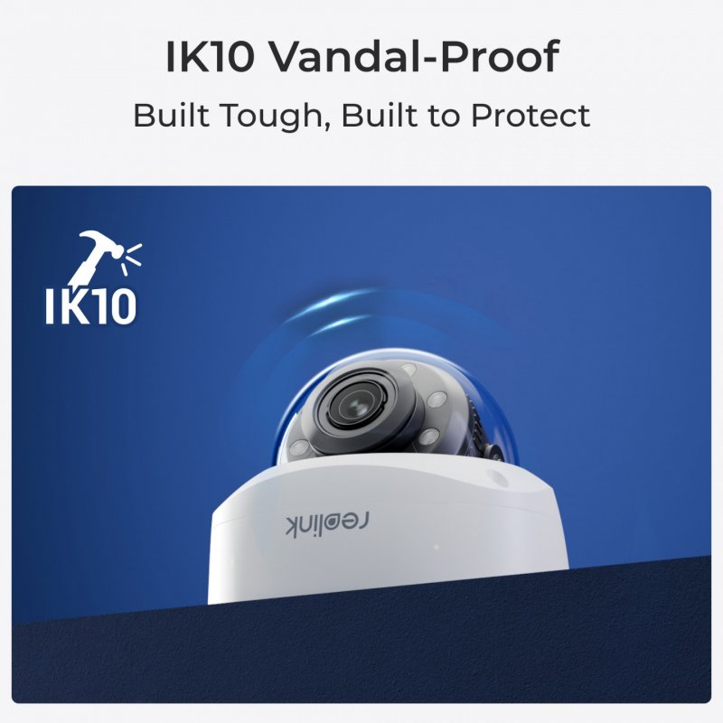 Reolink P437 - 4K Outdoor Camera, IK10 Vandal-Proof, PoE, 5X Optical Zoom, Color Night Vision, Smart Detection