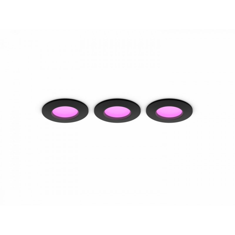 Philips Hue White & Col. Amb. Slim Recessed 90mm 3er schwarz