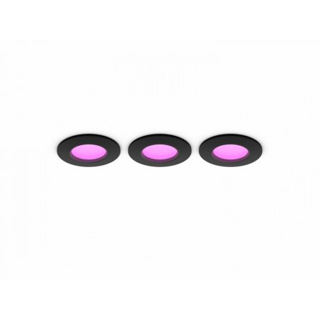 Philips Hue White & Col. Amb. Slim Recessed 90mm 3er schwarz