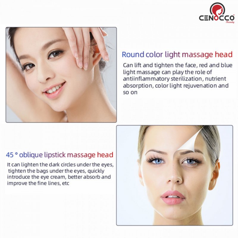 Cenocco Beauty Magnetic Micro Vibration Facial Massager with LED