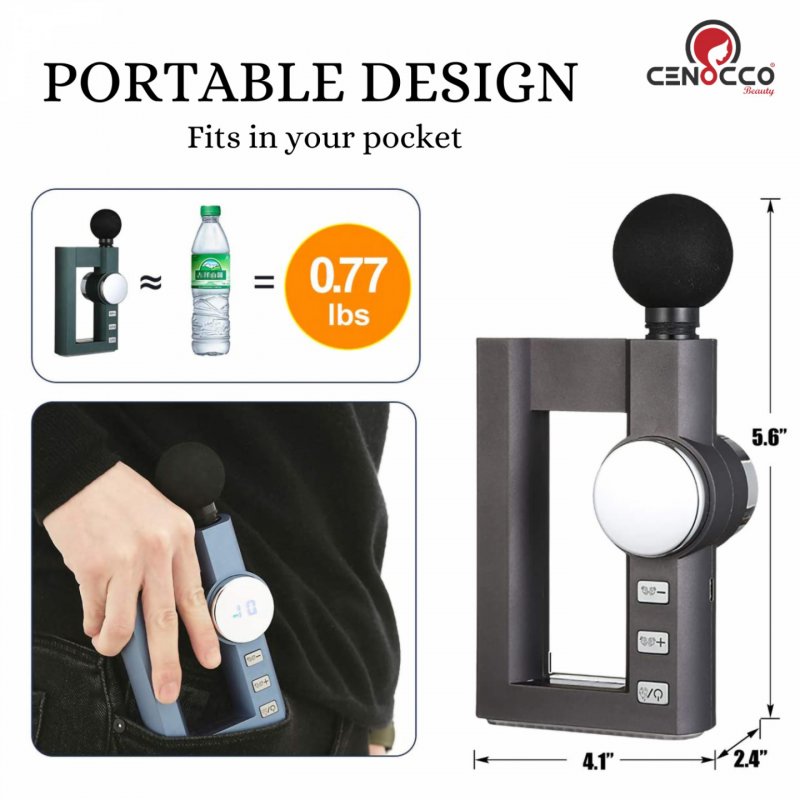 Cenocco Portable Heated Massage Gun Blue