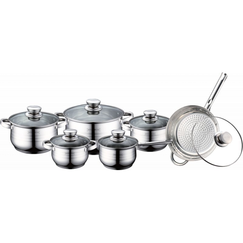 Royalty Line RL-1231: 12 Pieces Cookware Set with Glass Lid