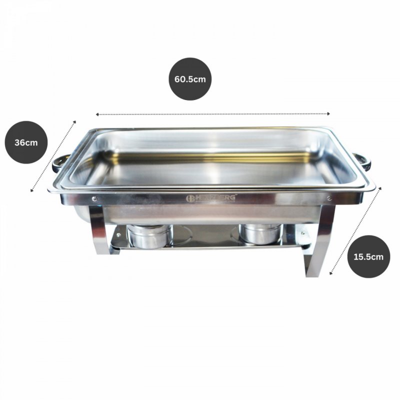 Herzberg HG-8022-1: 9 Quart Stainless Steel Chafing Dish - 1 Container