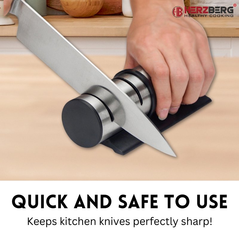 Herzberg Cylinder Stainless Steel Manual Knife sharpener