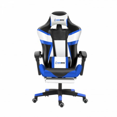 Herzberg HG-8082: Tri-color Gaming and Office Chair with T-shape Accent Blue