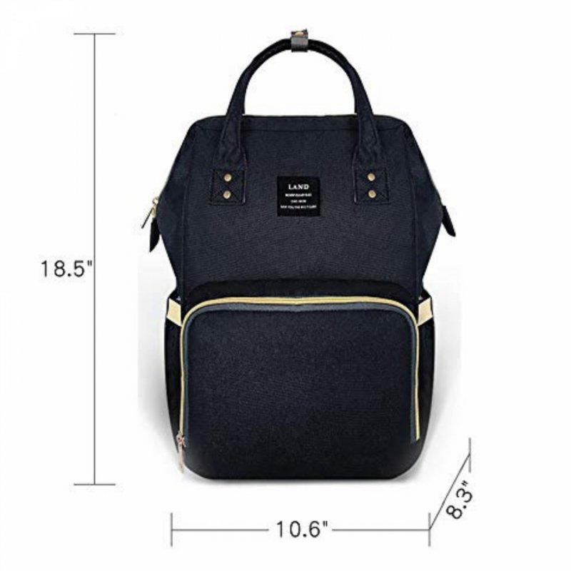 Herzberg HG-03190: Multifunction Mommy Diaper and Baby Bottle Bag - Black