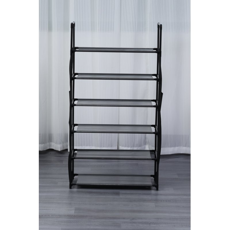 Herzberg HG-03329: 6 Layer Storage Shoe Rack (47x100cm) - Black