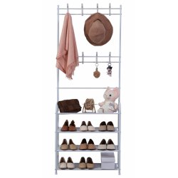 Herzberg 4-Tier Entryway Coat Rack and Hallway Storage Rack Organizer - 60x153cm
