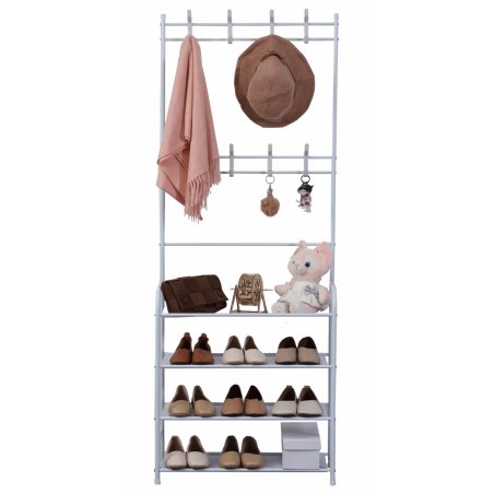 Herzberg 4-Tier Entryway Coat Rack and Hallway Storage Rack Organizer - 60x153cm
