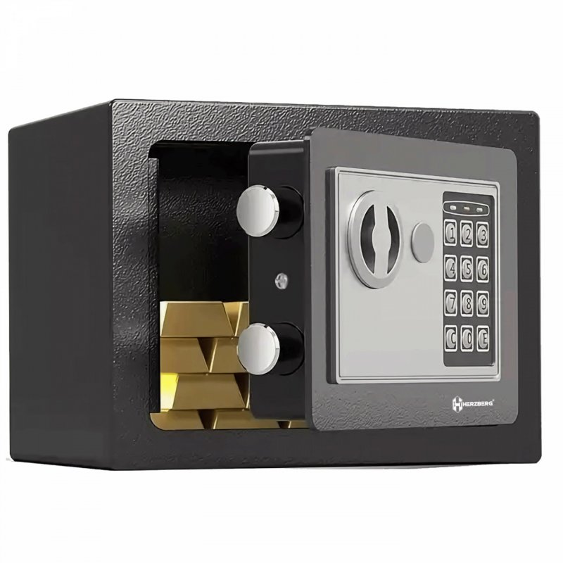 Herzberg HG-03848: Electronic Digital Steel Safe Security Box - 17x23x17cm