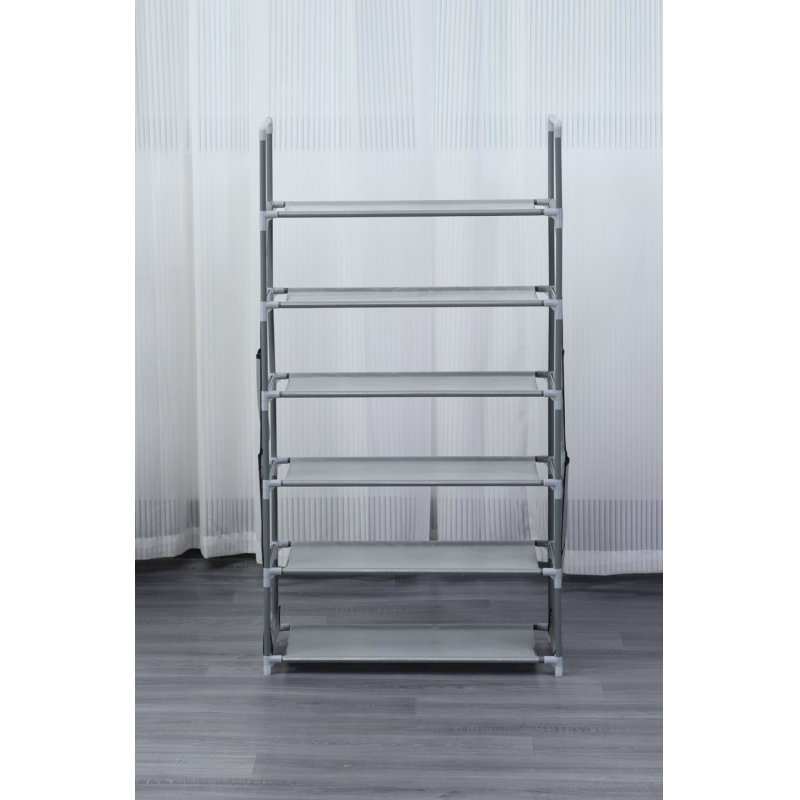 Herzberg HG-03602: 6 Layer Storage Shoe Rack (47x100cm) - Grey