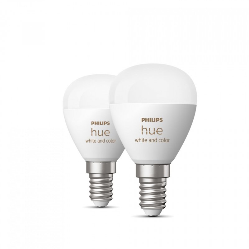 Philips Hue White&Col. Amb. E14 Luster Tropf Doppelpack 470lm.