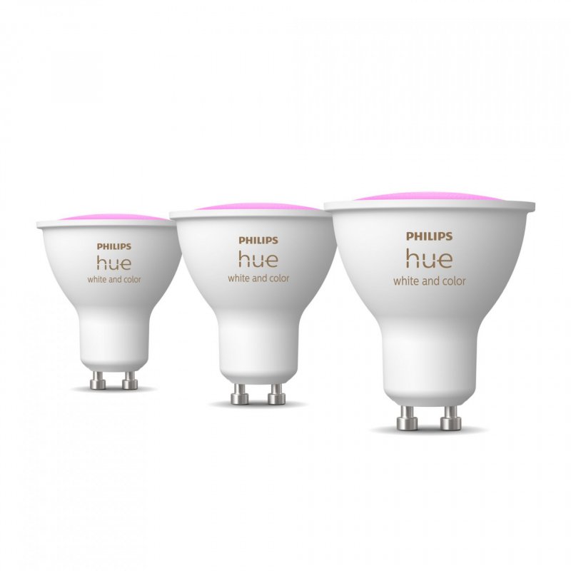 Philips Hue White & Col. Amb. GU10 Dreierpack 3x350lm/