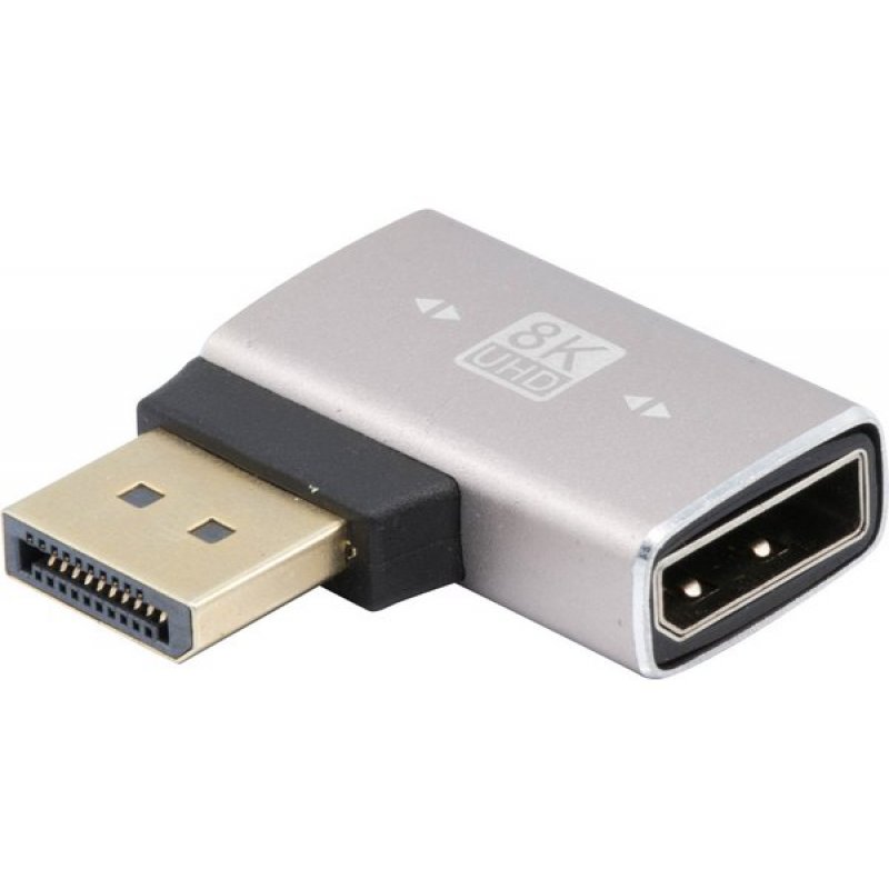 DP 1.4V male to female, 90 angle, metal, gold plated