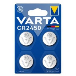Varta Batterie Lithium, Knopfzelle, CR2450, 3V, (Blis.) 4er