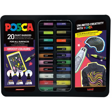 Posca - Metal Tin Groovy Colours - (401536)