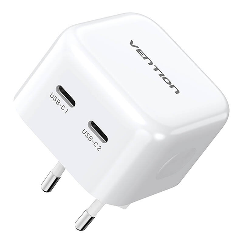 Vention FBPW0-EU USB(C C) GaN (35W/35W) mains charger (white)