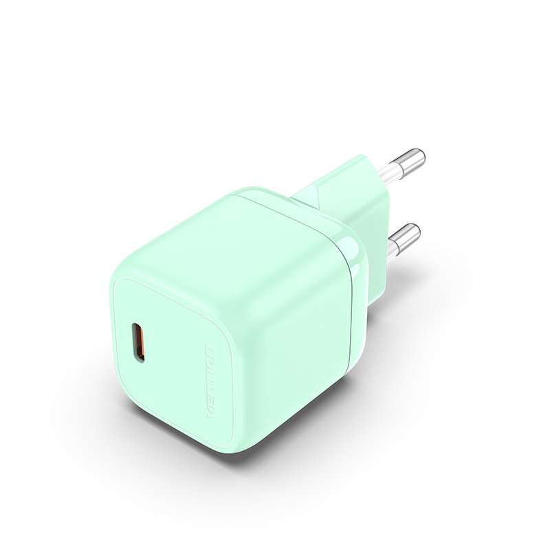Vention 1-port USB-C GaN Charger(30W) EU-Plug Green