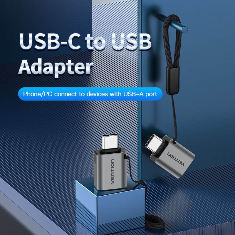 Vention CDQH0 changeur de genre de câble USB C USB A Gris